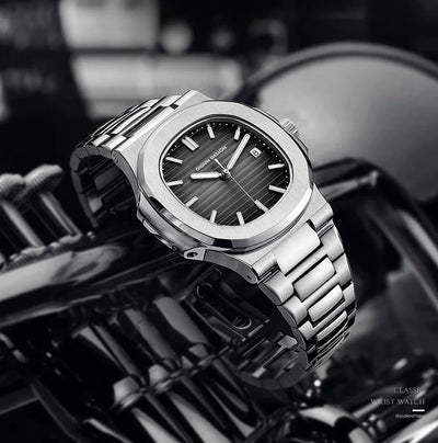 Paslanmaz çelik Patek Philippe Nautilus saati, MARCO® Kuvars Saatler Paslanmaz