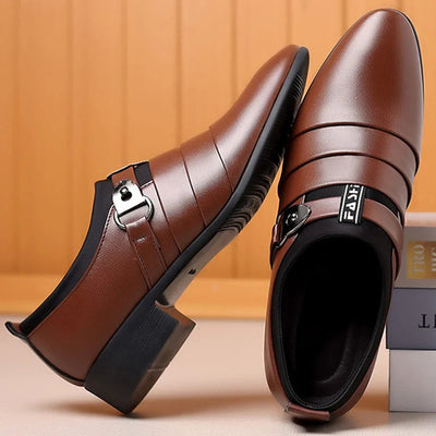 DARIUS®️ Sivri Burun Deri Slip-On Erkek Oxford Ayakkabıları