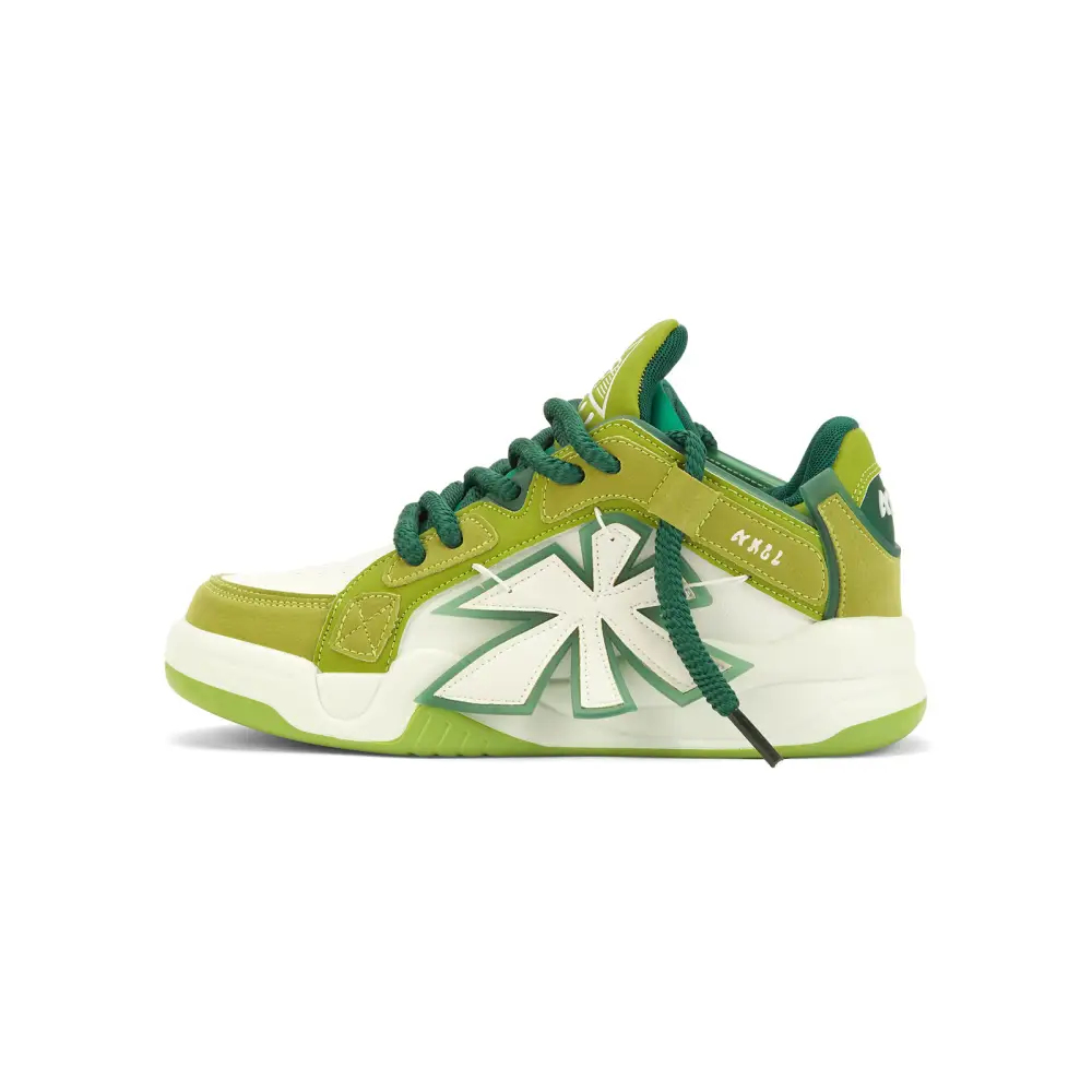 Almadore Jali unisex sneaker in lime green and white with dark green accents