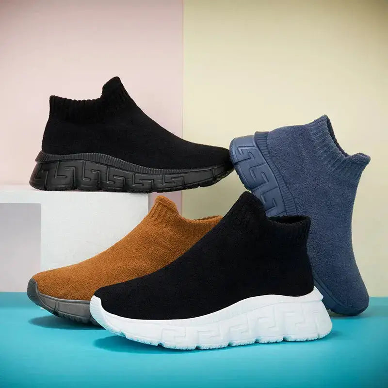 Fioramonte Nedis erkek sneakers in black, brown, and blue sock-style design