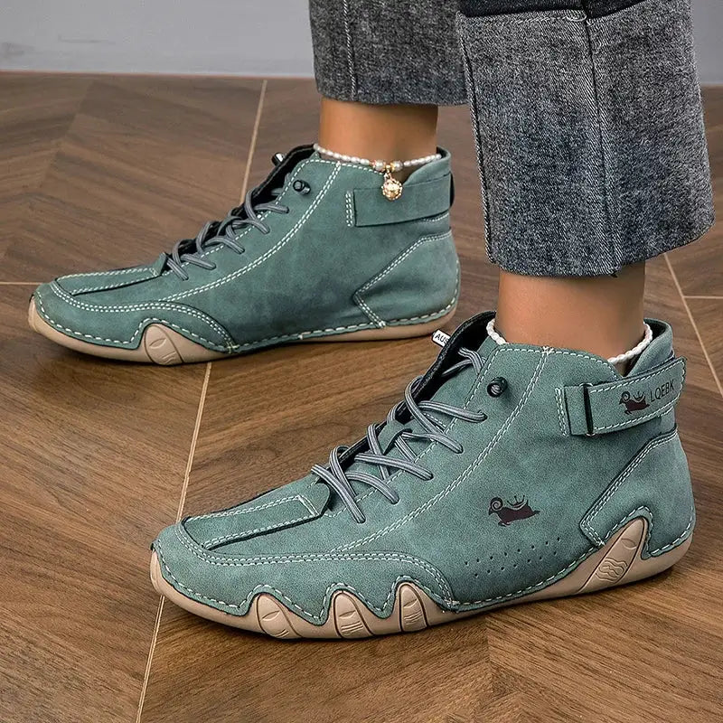 Hawkwyn Sage Green Suede High-Top Sneakers forya günlük unisex ayakkabı ile şık