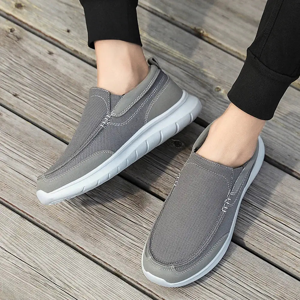 Gray Lacervo mesh sneakers with white soles, ideal for Muriel erkek günlük ayakkabı